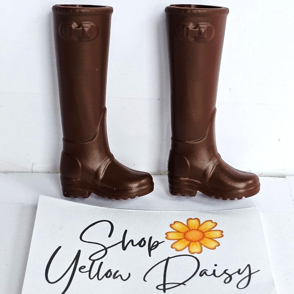 Authentic Barbie Brown Tall Riding Boots Doll Shoes Equestrian Horse Accessory